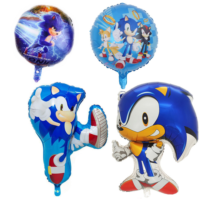 Party Games Kids Birthday - Cartoon Blue Flashing the Hedgehog Balloon