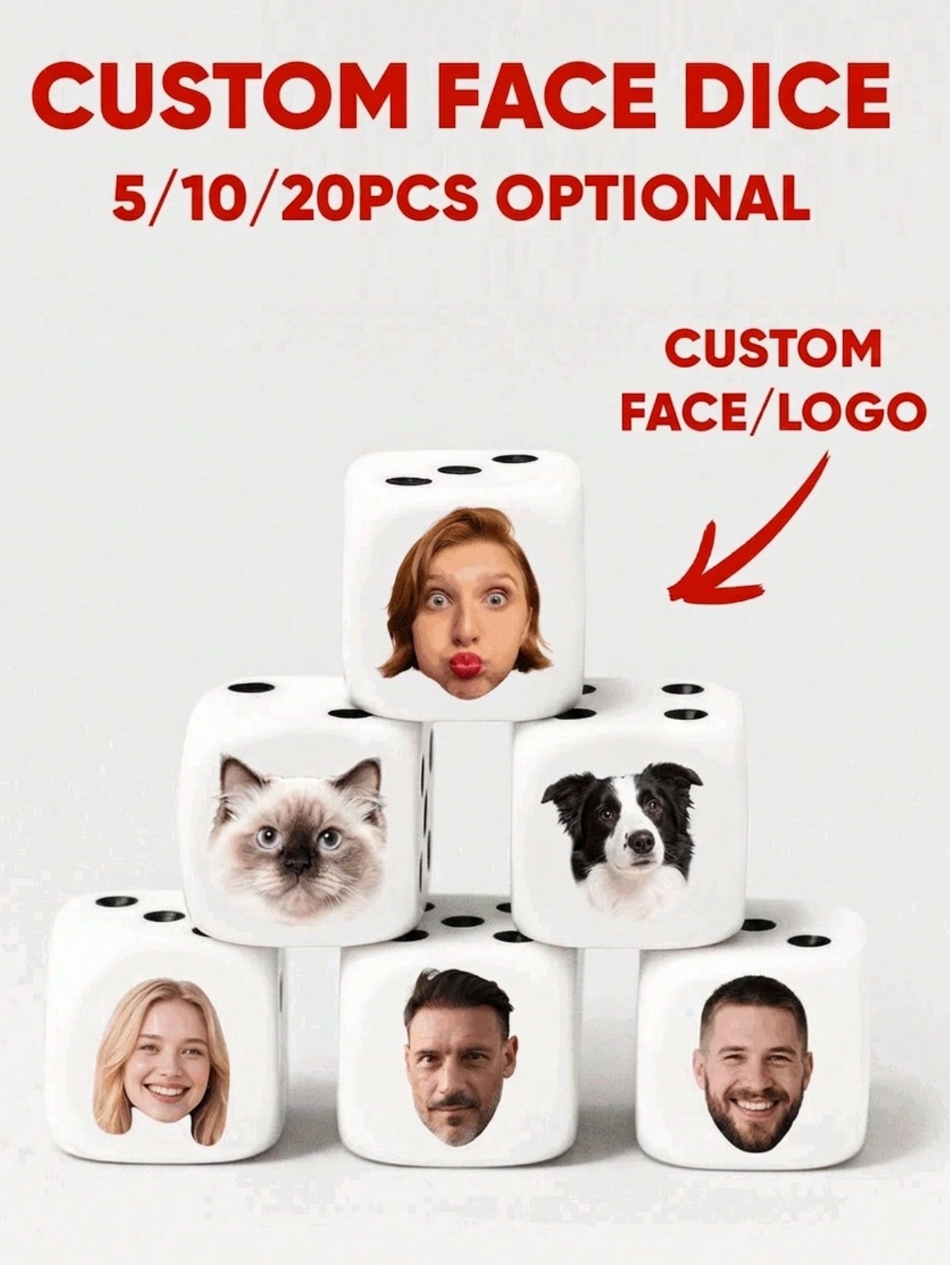Custom Face Dice Personalized  - Party Games Groups review and price