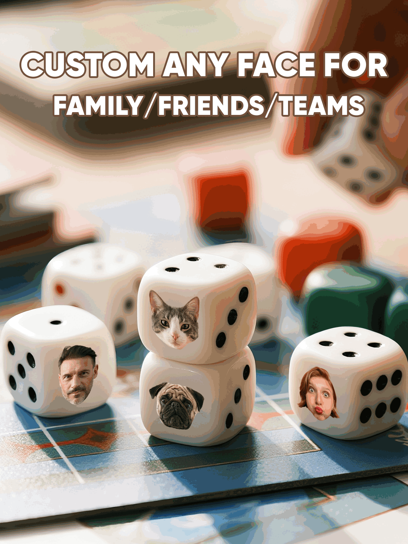 Custom Face Dice Personalized  - Party Games Groups review and price