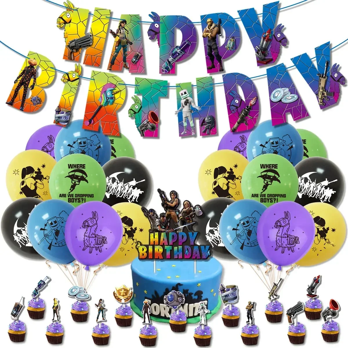 Hot Game Fortnite Theme DIY Ba - Party Games Kids Birthday review and price