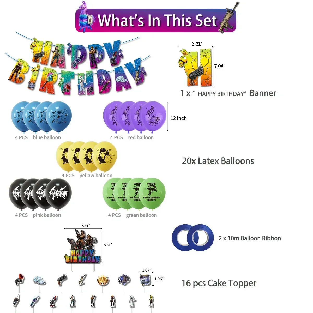 Hot Game Fortnite Theme DIY Ba - Party Games Kids Birthday review and price