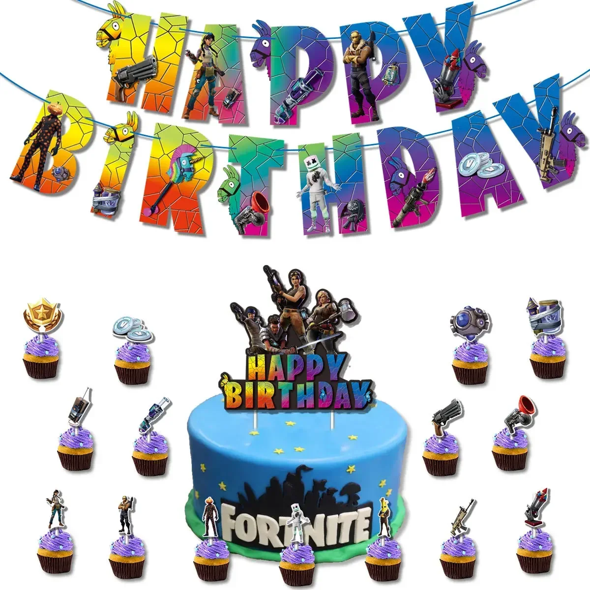 Hot Game Fortnite Theme DIY Ba - Party Games Kids Birthday review and price
