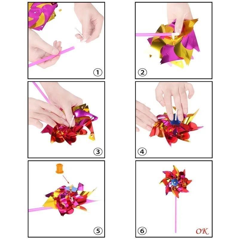 6Pcs Plastic Windmill Pinwheel - Games Garden Party review and price
