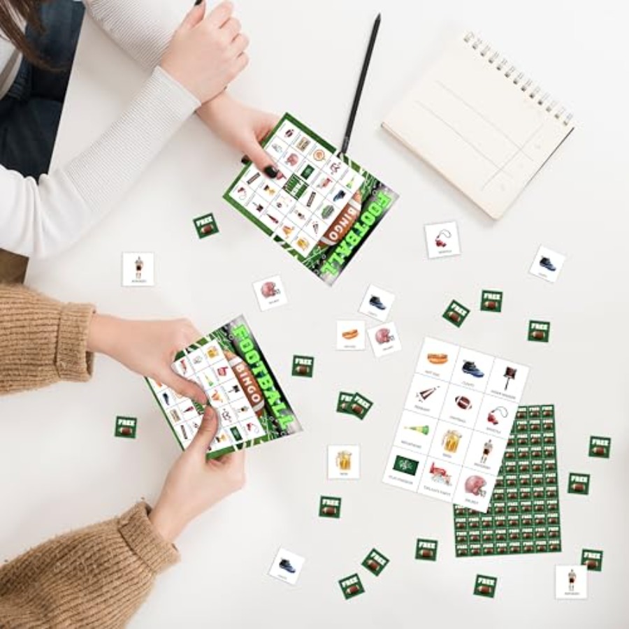 Football Party Bingo Game Card - Party Games For Adults Large Group review and price